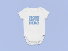 Load image into Gallery viewer, Secret Super Hero Organic Cotton Baby Onesie
