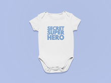 Load image into Gallery viewer, Secret Super Hero Organic Cotton Baby Onesie