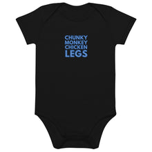 Load image into Gallery viewer, Chunky Monkey Chicken Legs Organic Cotton Baby Onesie

