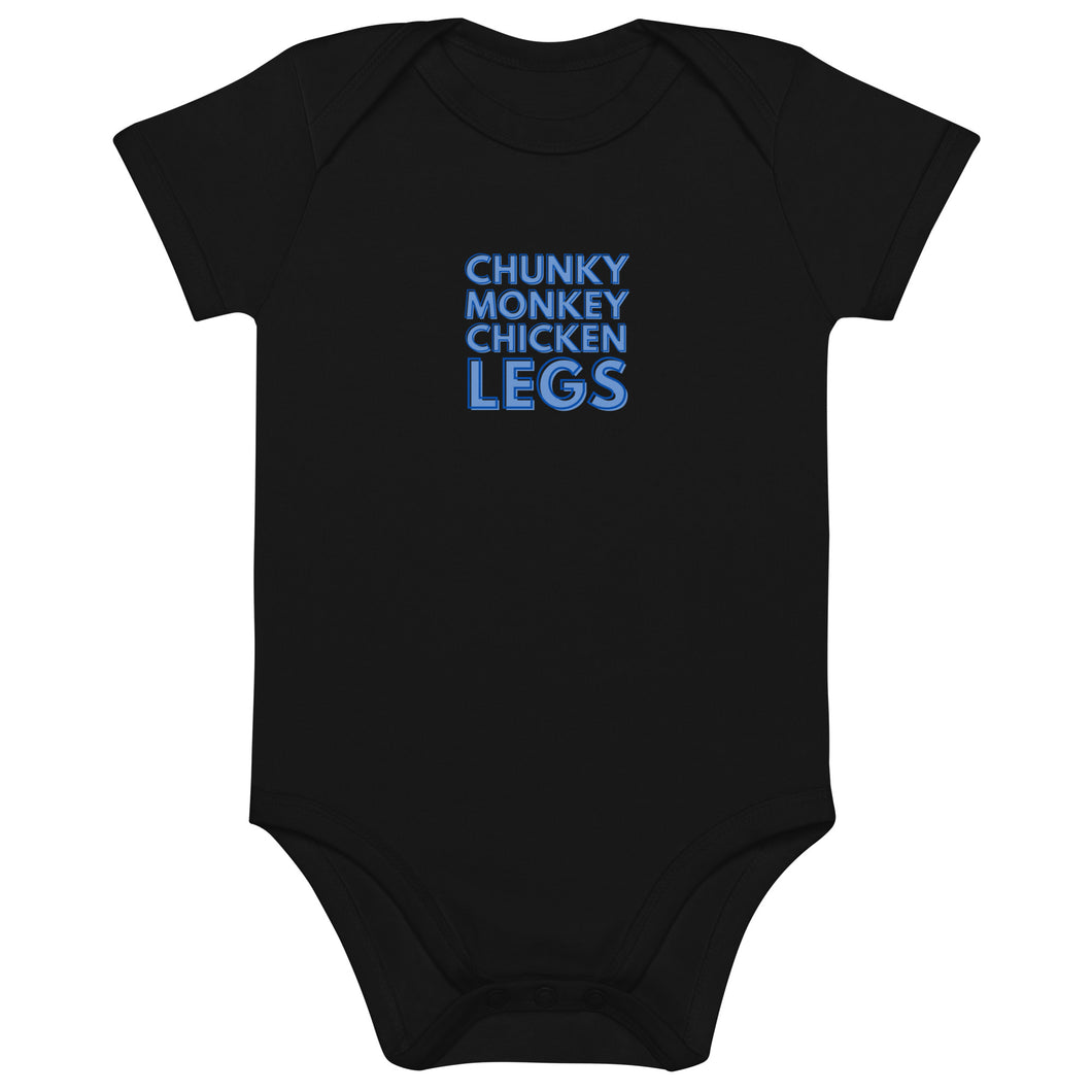 Chunky Monkey Chicken Legs Organic Cotton Baby Onesie